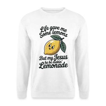  Leben Gab Mir Zitronen Jesus Macht Limonade - Unisex Pullover - Weiß - Vorne