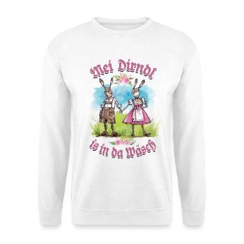 Mei Dirndl is in da Wäsch - Dirndl Ersatz, Tracht - Sweat-shirt Unisexe - blanc - Devant