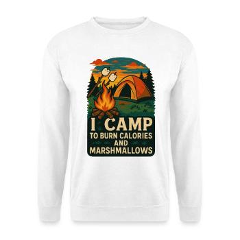 I camp to burn calories and marshmallows - Unisex Sweatshirt - white - Front