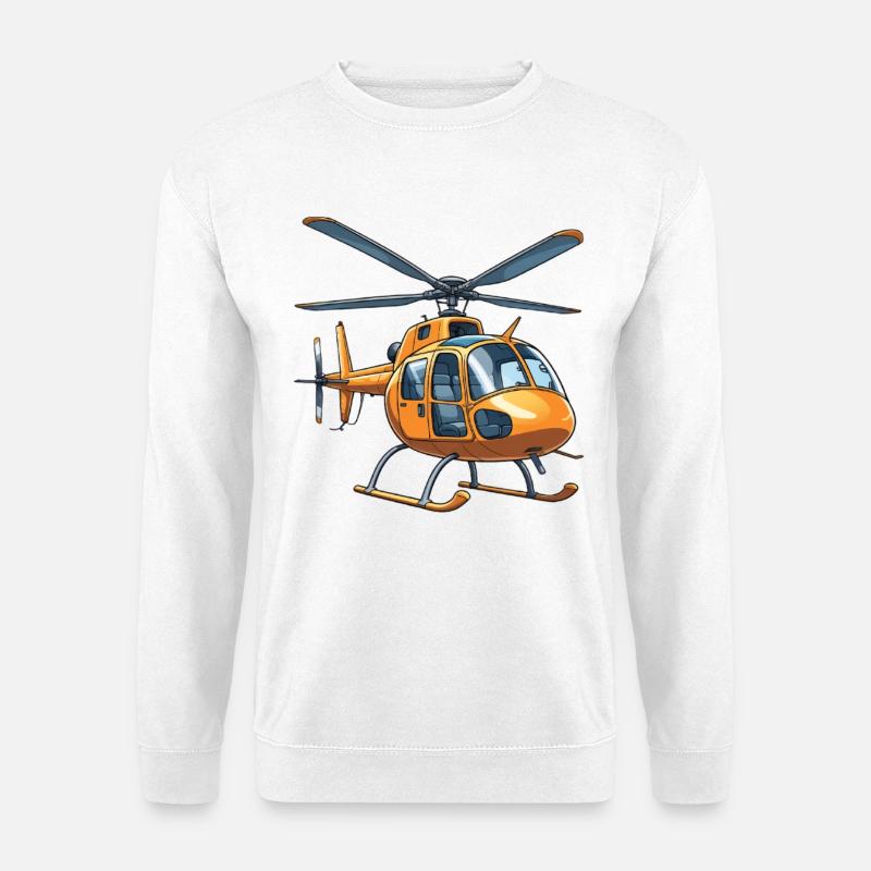 Helicopter Comic Grafik Design - Unisex Pullover - Weiß