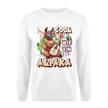 Éventail d’alpaga COOL COMME UN LAMA D’ALPAGA Drôle - Sweat-shirt Unisexe - blanc - Devant