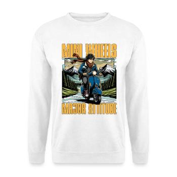 Scooter Wheels Major Attitude Kick Scooter - Unisex Sweatshirt - white - Front