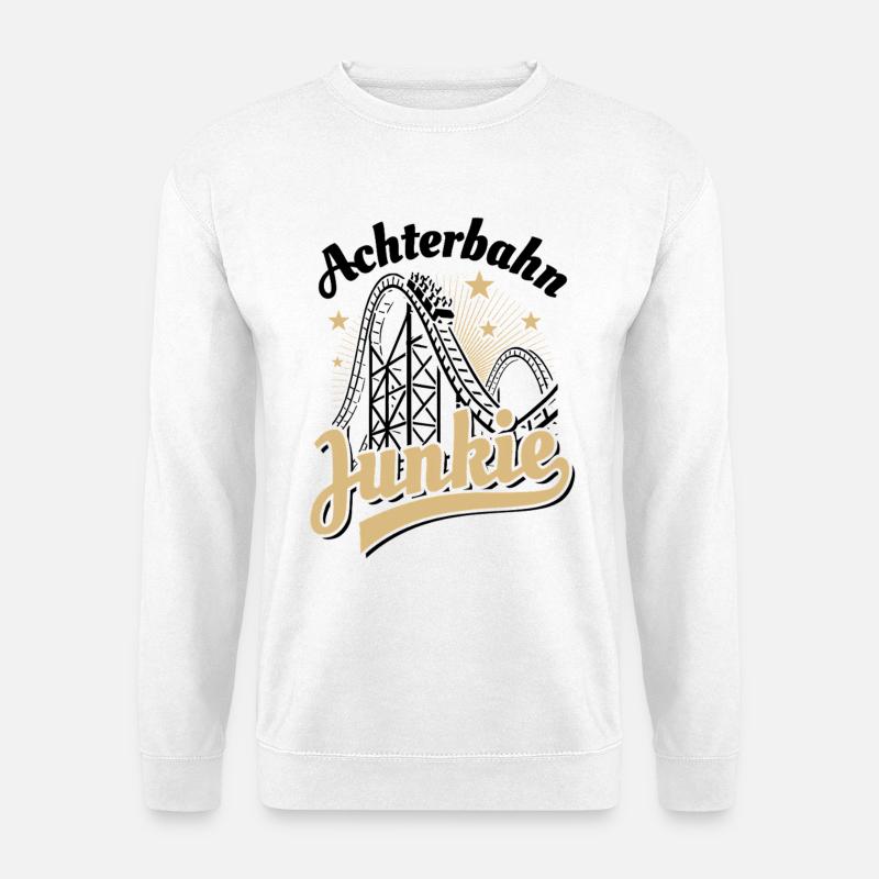 Roller Coaster Junkie - Parc d'attractions - Looping - Sweat-shirt Unisexe - blanc