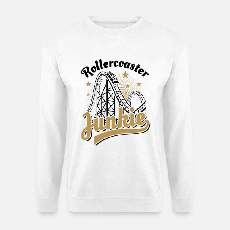 Rollercoaster Junkie - Roller Coaster - Loop - Unisex Sweatshirt - white