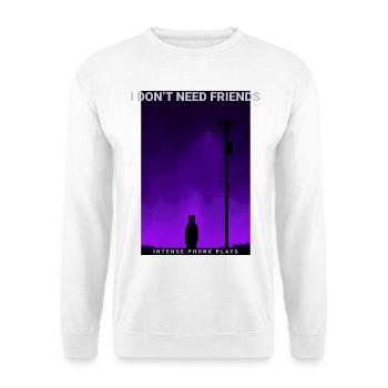 Je n'ai pas besoin d'amis Dark Phonk Lofi Grunge Edgy - Sweat-shirt Unisexe - blanc - Devant