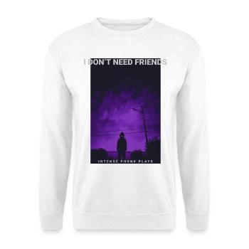 Je suis en retard, je m'en fiche, motif néon, téléphone sombre - Sweat-shirt Unisexe - blanc - Devant