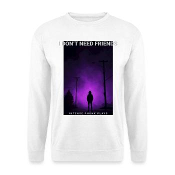 Je n'ai pas besoin d'amis en disant Esthétique sombre - Sweat-shirt Unisexe - blanc - Devant