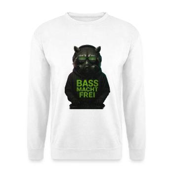 Hardcore Techno Design Bass macht frei Rave Motiv - Unisex Pullover - Weiß - Vorne