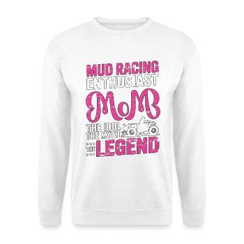 Maman, passionnée de courses de boue, l'idole adore les marais boueux - Sweat-shirt Unisexe - blanc - Devant