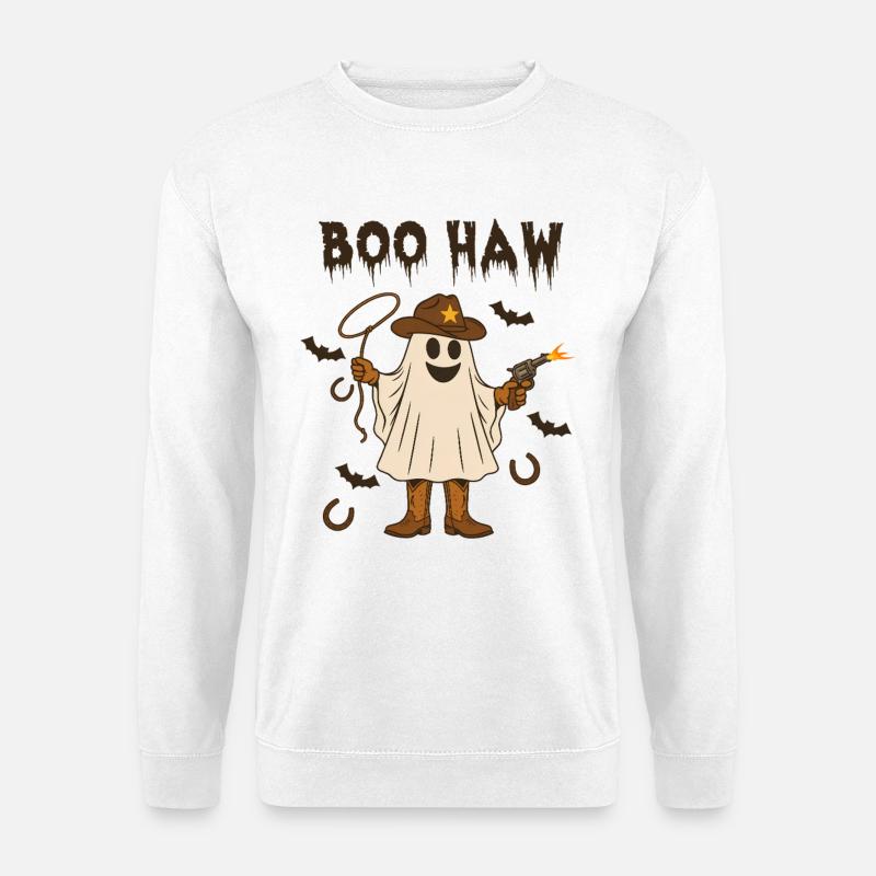 Gruselige Cowboy-Geist Illustration - Unisex Pullover - Weiß