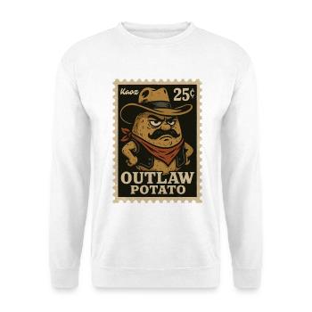 Western Outlaw Kartoffelstempel Design - Unisex Pullover - Weiß - Vorne