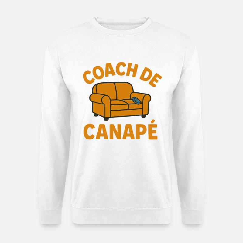 Sofa Coach Humor Sloth Relaxation - Unisex Sweatshirt - white