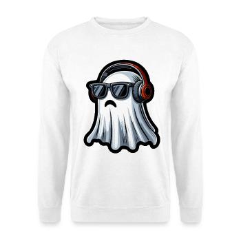 Halloween Ghost with Sunglasses and Headphones - Unisex Sweatshirt - white - Front