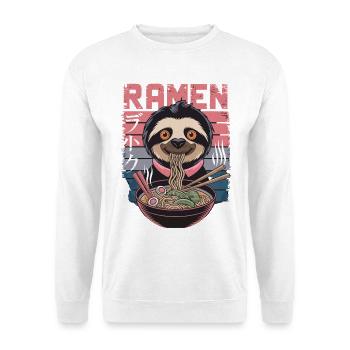 Süßes Faultier isst Ramen Design - Unisex Pullover - Weiß - Vorne