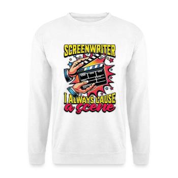 Screenwriter I Always Cause A Scene Book Lover - Unisex Sweatshirt - white - Front