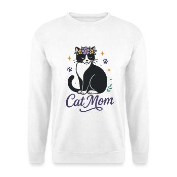 Cat Mom Floral cat love for cat moms - Unisex Sweatshirt - white - Front