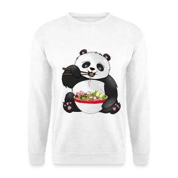 Panda mignon mangeant des nouilles - Sweat-shirt Unisexe - blanc - Devant