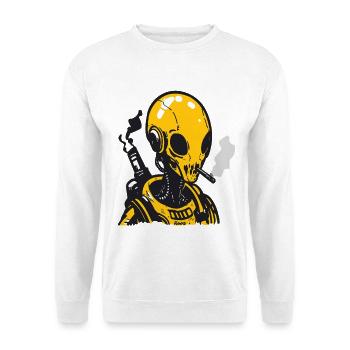 Futuristisches Schädel Astronaut Design - Unisex Pullover - Weiß - Vorne