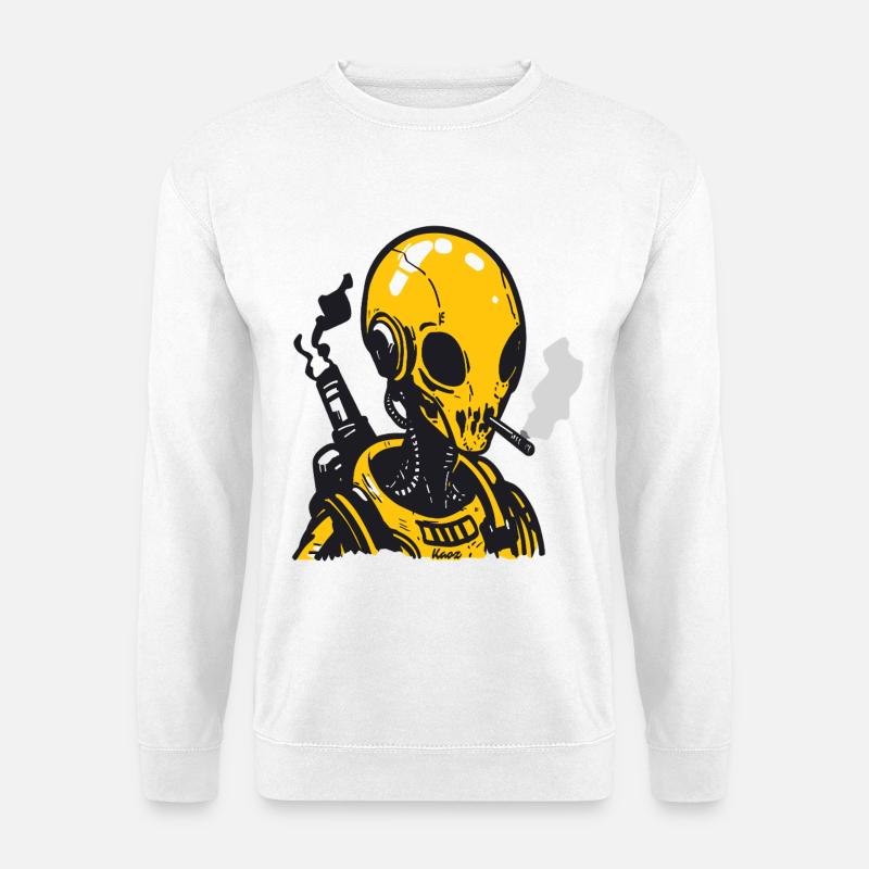 Futuristic Skull Astronaut Design - Unisex Sweatshirt - white