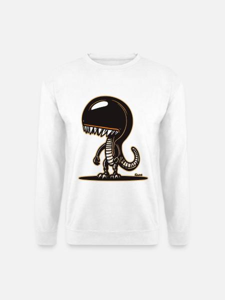 Niedliches Alien Dinosaurier Hoodie Design - Unisex Pullover - Weiß