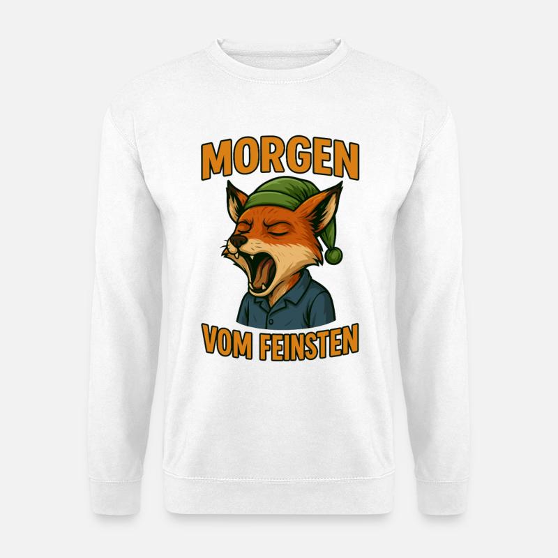Yogahafter Fuchs mit Morgenmütze - Unisex Pullover - Weiß