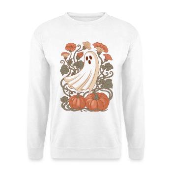 pumpkin flowers autumn ghost Halloween - Unisex Sweatshirt - white - Front