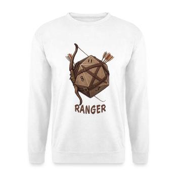 D20 avec arc et flèches – Dés fantastiques du rôdeur - Sweat-shirt Unisexe - blanc - Devant