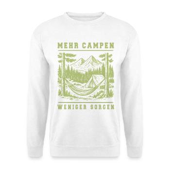 More Camping Less Worries Camping Adventure Retro - Unisex Sweatshirt - white - Front