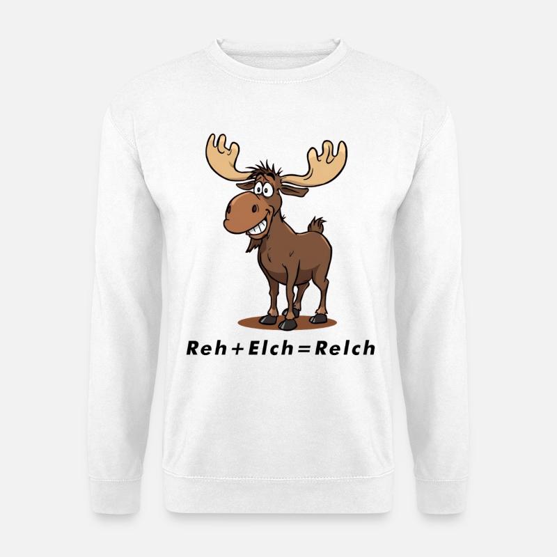 Roe deer + elk = Relch - Unisex Sweatshirt - white