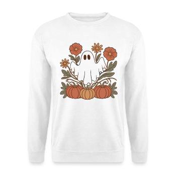 pumpkin flowers autumn ghost Halloween - Unisex Sweatshirt - white - Front