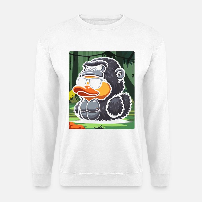 Urban Gorilla mit Sonnenbrille - Unisex Pullover - Weiß