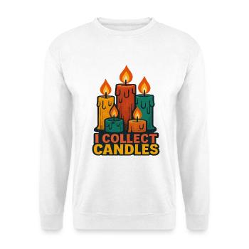 Bougies Bougie Collector Bougie Dessin Collecter Bougies - Sweat-shirt Unisexe - blanc - Devant