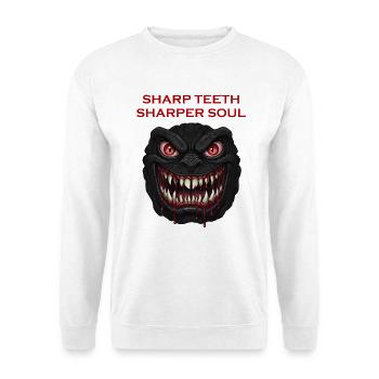 Blutige schwarze Drachenmaske für Halloween - Unisex Pullover - Weiß - Vorne