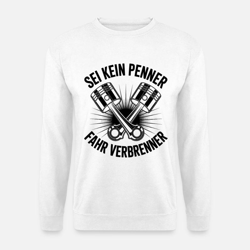 Autofahrer - Verbrenner  - Unisex Pullover - Weiß