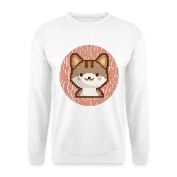 Funny Gamer Pixel Cat Cartoon Design - Unisex Pullover - Weiß - Vorne