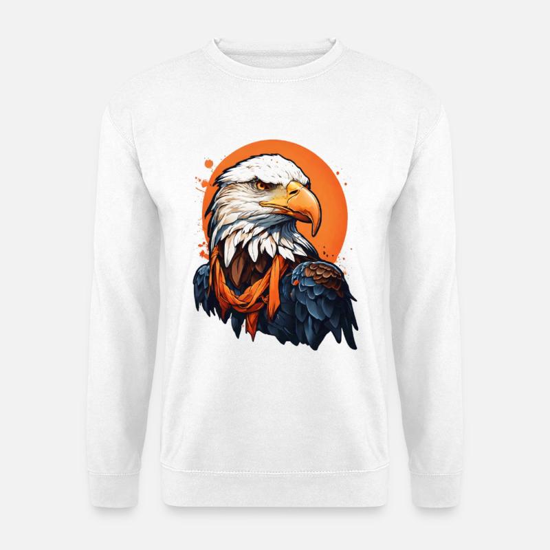 Bald eagle with orange accents - Unisex Sweatshirt - white