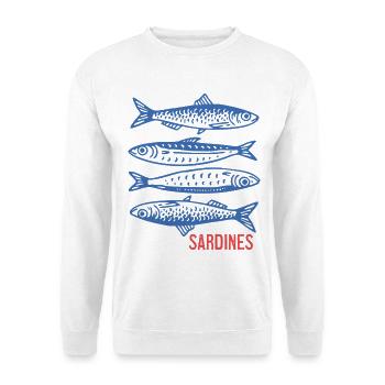 Sardines - Sweat-shirt Unisexe - blanc - Devant