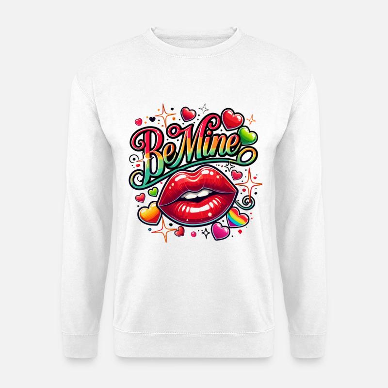 Be Mine - Lippen & Liebe - Unisex Pullover - Weiß