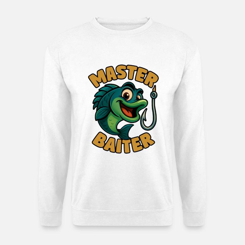 Master Baiter – witziges Angler-Wortspiel - Unisex Pullover - Weiß