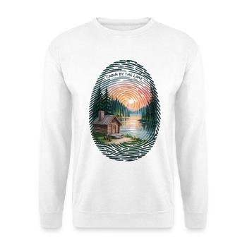 Outdoor Camping T-Shirt Seehütte Natur Motiv - Unisex Pullover - Weiß - Vorne
