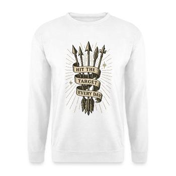 Hit The Target Every Day Archery Arrow - Unisex Sweatshirt - white - Front