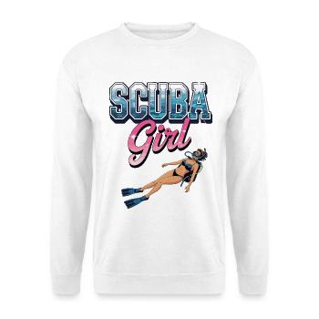 Scuba Girl Diving Design - Unisex Sweatshirt - white - Front