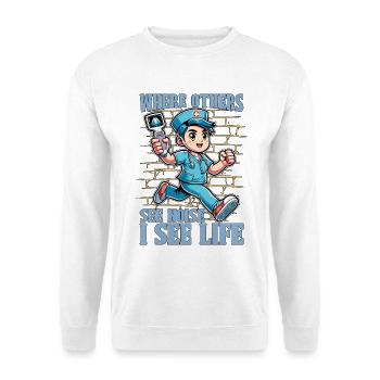 échographiste là où d’autres voient des ultrasons sonores - Sweat-shirt Unisexe - blanc - Devant