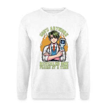 L’œuvre d’art de Dieu échographiste a révélé une échographie - Sweat-shirt Unisexe - blanc - Devant
