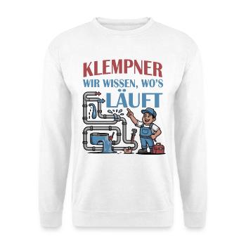 T-shirt de plombier - Sweat-shirt Unisexe - blanc - Devant