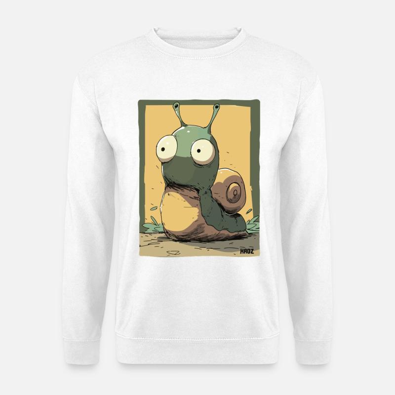Große Augen Cartoon Schnecke - Unisex Pullover - Weiß