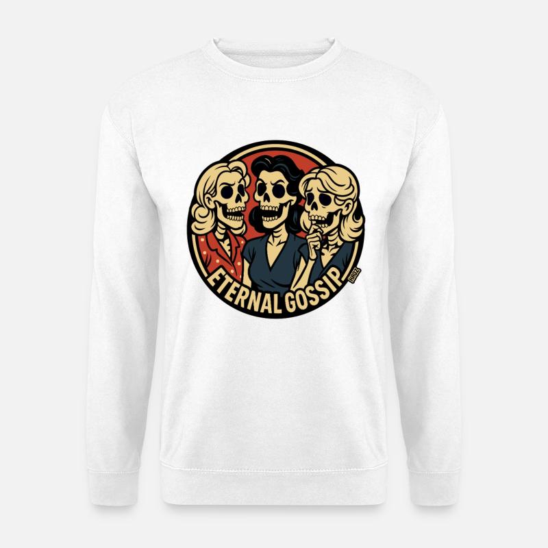 Ewiger Klatsch: Skelett-Hausfrauen-Trio - Unisex Pullover - Weiß