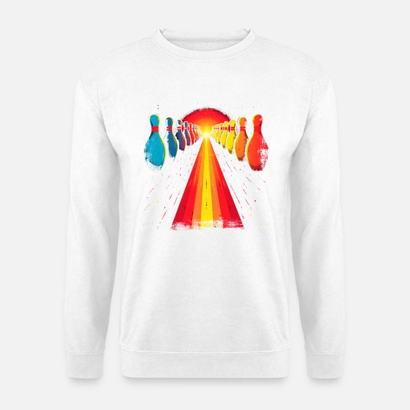 Bowlingbahn Design - Unisex Pullover - Weiß
