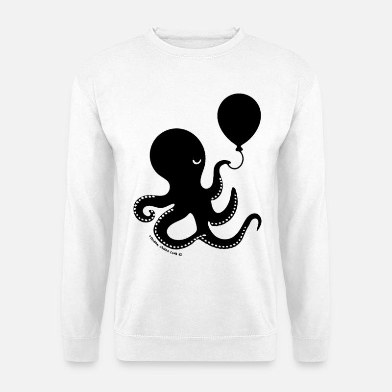 Cursed Octopus – Unhinged Dark Humor Sea Creature  - Unisex Pullover - Weiß