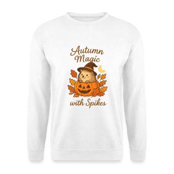  Herbstzauber mit Stacheln – Süßer Igel im Kürbis - Unisex Pullover - Weiß - Vorne